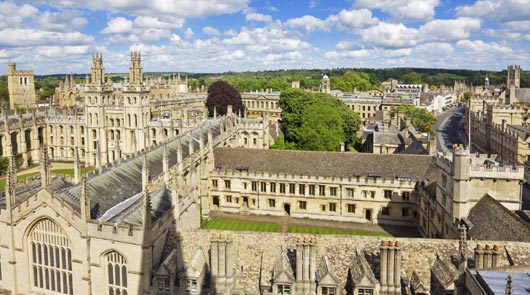 Looking down on Oxford